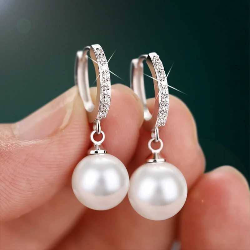 CHSHINE 2020 Genuine Natural Freshwater Pearl 925 Pure Silver Earrings Pearl Necklace W241023