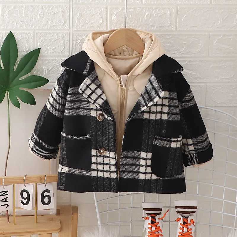 Boys Dowm Coats Autumn Winter 2024 Childrens Wool Thick Jacket Baby Warm Coat Childrens Warm Coat W241023