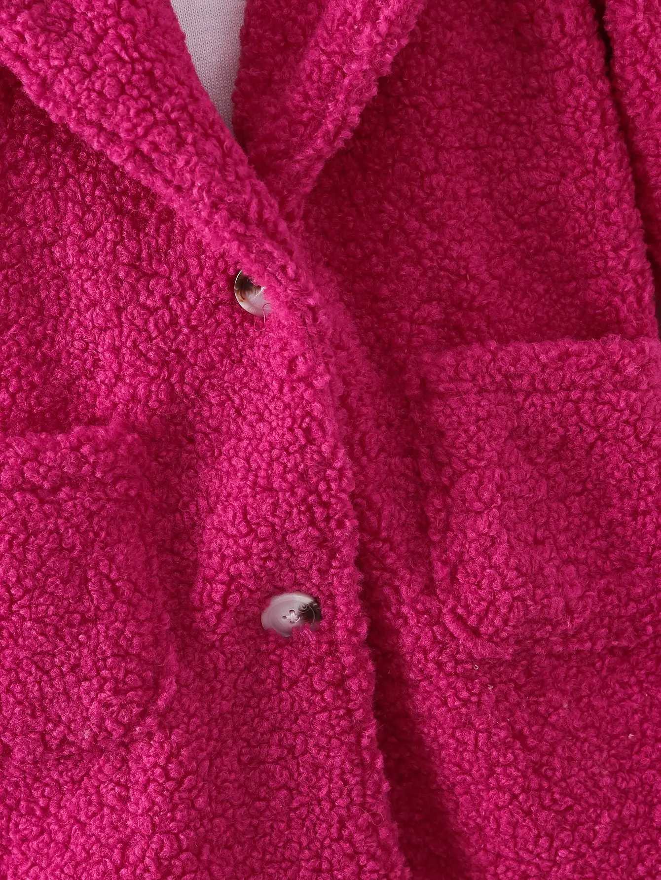 Single breasted warm wool collar dress jacket for children and girls suitable for winter Christmas W241023