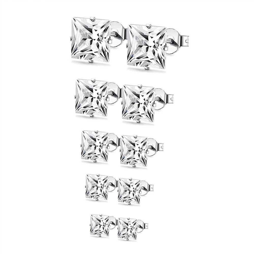 5 Pairs Hypoallergenic Stainless Steel Size 3/4/5/6/7mm Faux Pearl Cubic Zirconia CZ Ball Stud Earrings Set for Women GirlsX241023