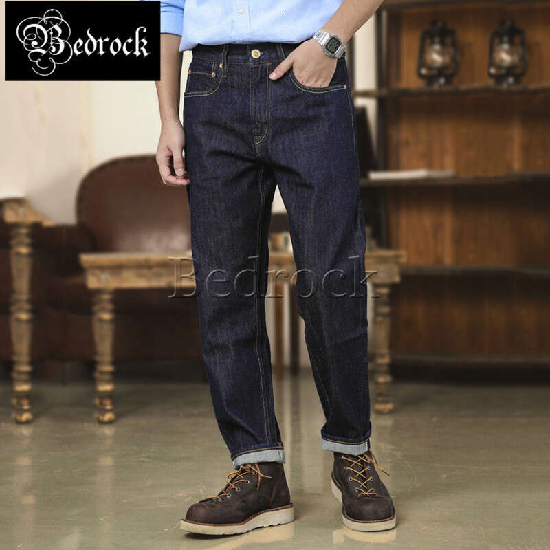 Original Design 14Oz Seedge For Men Raw Denim Washed All-Match Casual Jeans Ankle-Length Pencil Pants