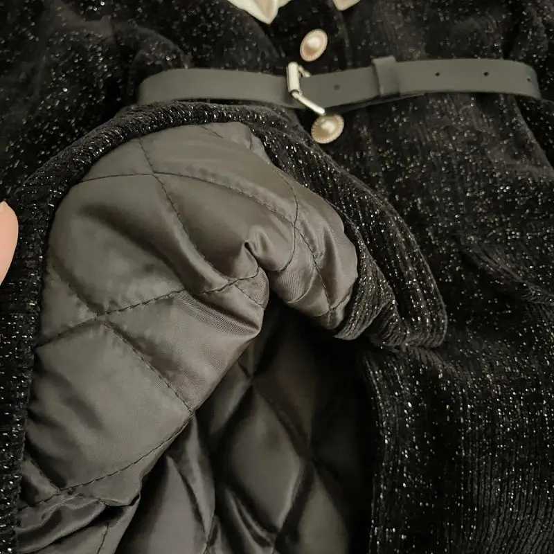 Baby girl princess cotton pearl jacket with ruffled edges childrens coat with outer cover warm spring summer winter baby clothing 18M-10Y W241023