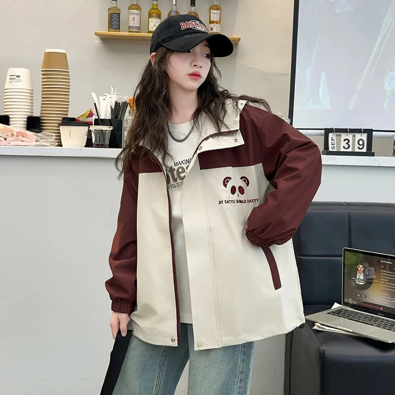 Cute and stylish childrens panda jacket suitable for girls clothing autumn jacket suitable for baby girls jackets panda hooded sweatshirt with 241024