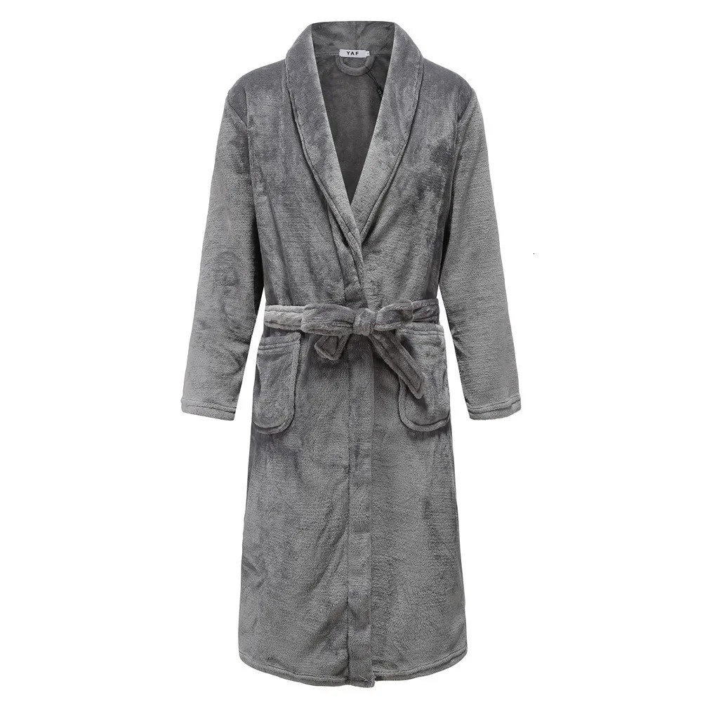 Winter Thick Robe Mens Kimono Bathrobe Dress Night Dress Warm Flannel Mens Pajamas Intimate Underwear Size Up 241023