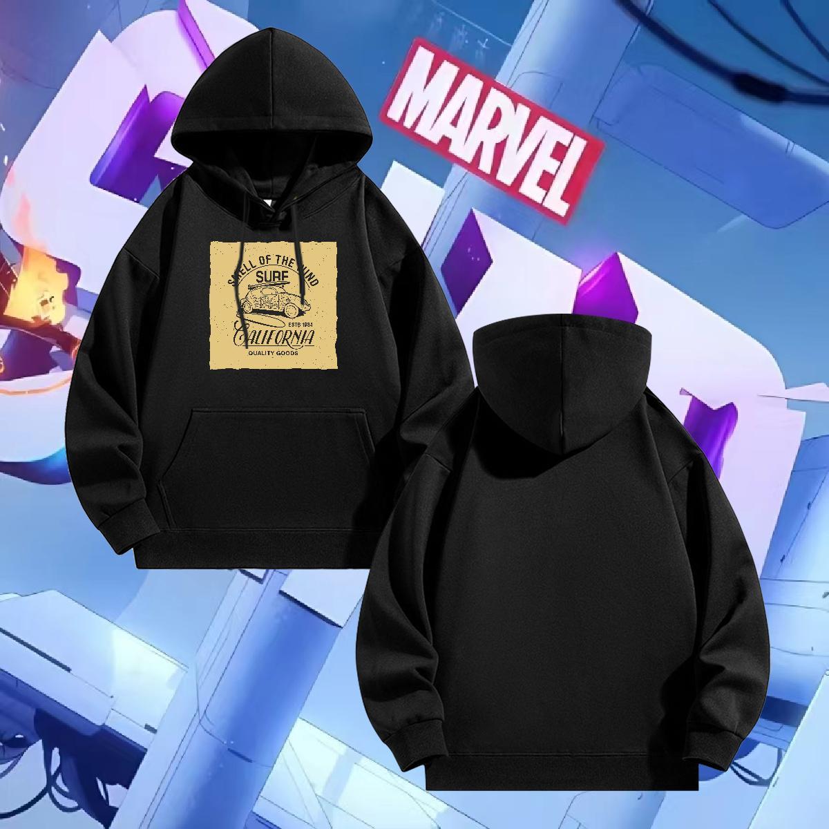 2024 DIY Hoodie For Man Home Outdoor Loose Fit Men's Hooded Sweatshirt Long Sleeve Drawstring DIY Printed Pullover Hoodie Thick Fleece