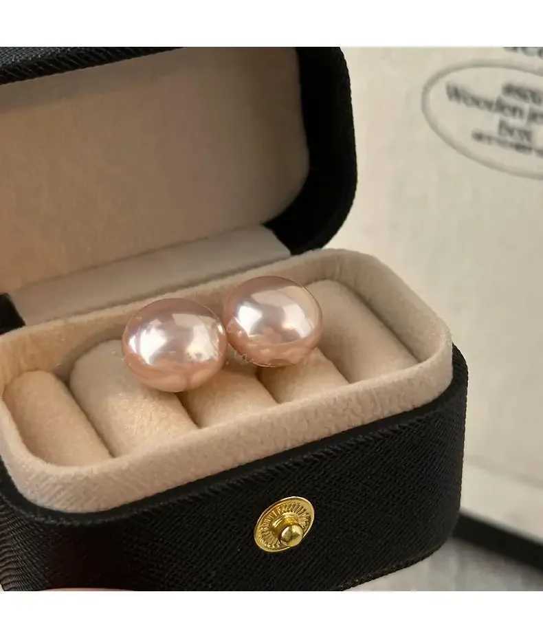 Mermaid Imitation Pearl Stud Earrings for Women Girls 10/12/14mm Delicate Elegant Pearl Earrings Jewelry GiftsX241023