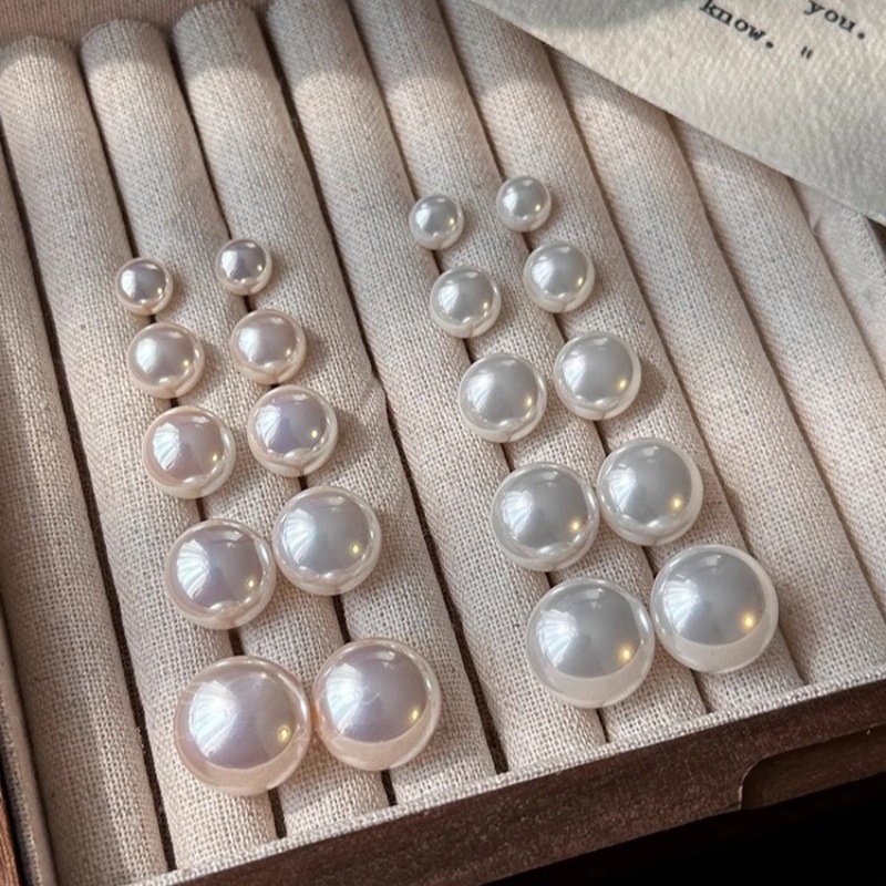 S sier needle pearl round ball designer earrings for women OL elegant charms white pink pearls earring ear rings jewelry gift