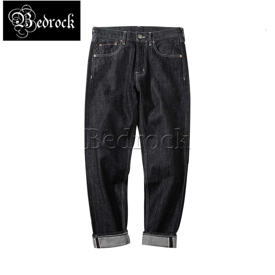 MBBCAR Original Design Casual 14Oz Vintage Heavy Blue One Washed Seedge Denim Jeans For Men Tapered Pencil Pants 7240