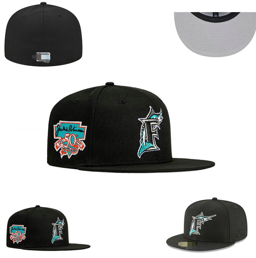 Marlins Baseball Team Full Closed Caps Summer SOX LA NY YN B letter gorras bones Men Women Casual Outdoor Sport Flat Fitted Hats Chapeau Cap casquett A