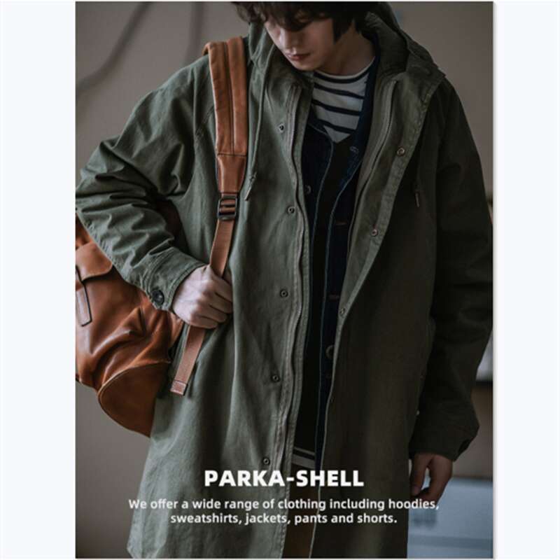 Retro M51 Army Green Windbreaker Fishtail Hooded Jacket AMEKI Long Coat Outdoor Trekking Training Military Camp Clothes