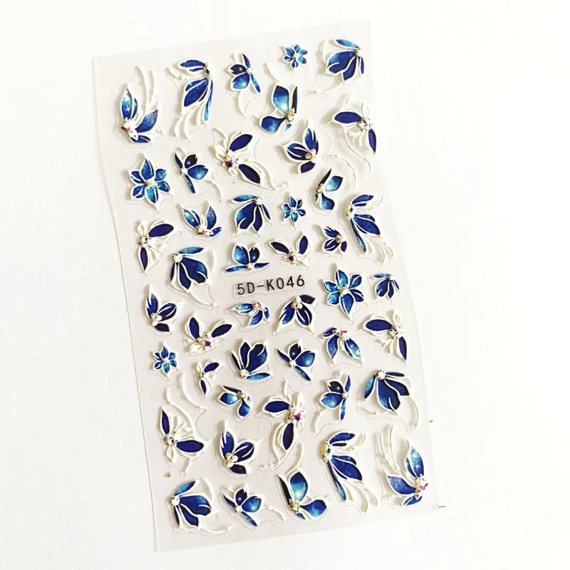 10 5D embossed lip flower butterfly nail stickers with cherry strawberry self-adhesive nail decoration 241024