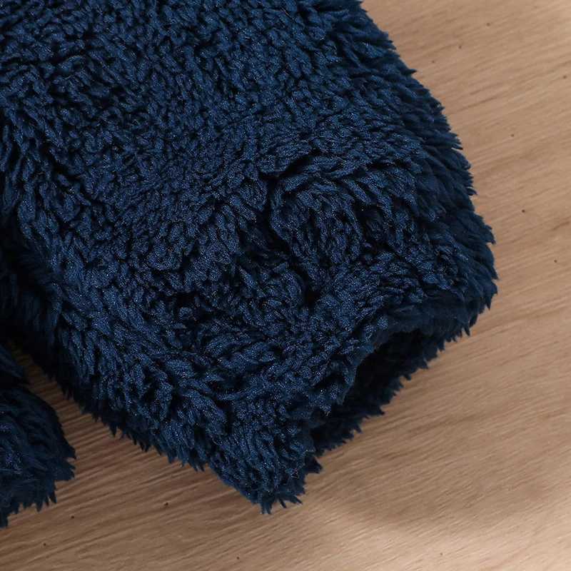 Childrens winter jacket 4-7 years old baby girl lapel deep blue wool coat boutique childrens clothing fashion South Korea Sle Daily W241023