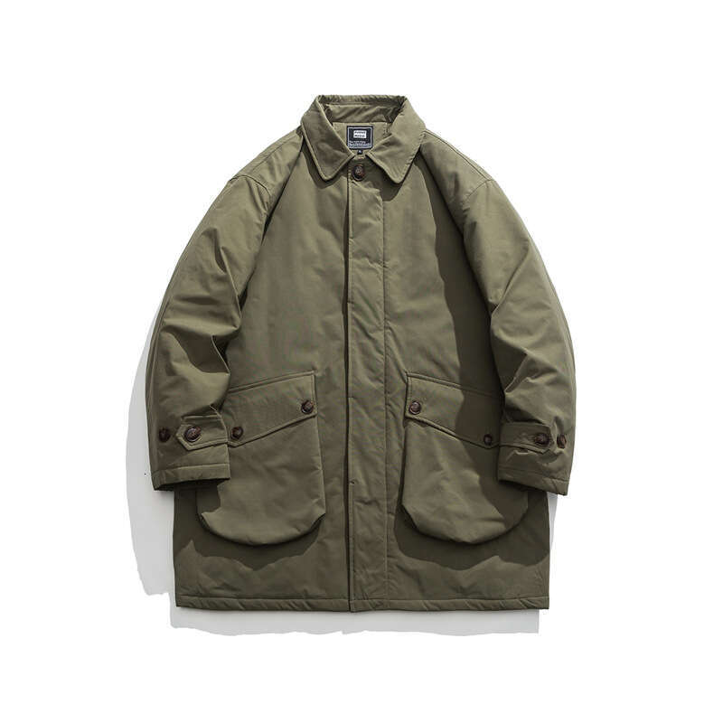 Men's Winter New Long Cotton Windbreakers Work Dress Couple Coat Outdoor Trekking Travel Walking Stormsuit Camp Toog Overcoat