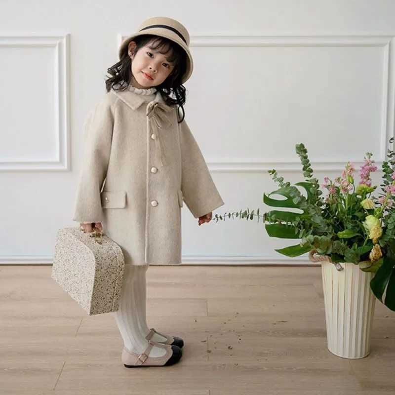 Womens wool coat jacket cotton coat 2023 Lovable Warm Thicken Plus Velvet Winter Autumn Teenager Childrens Clothing W241023