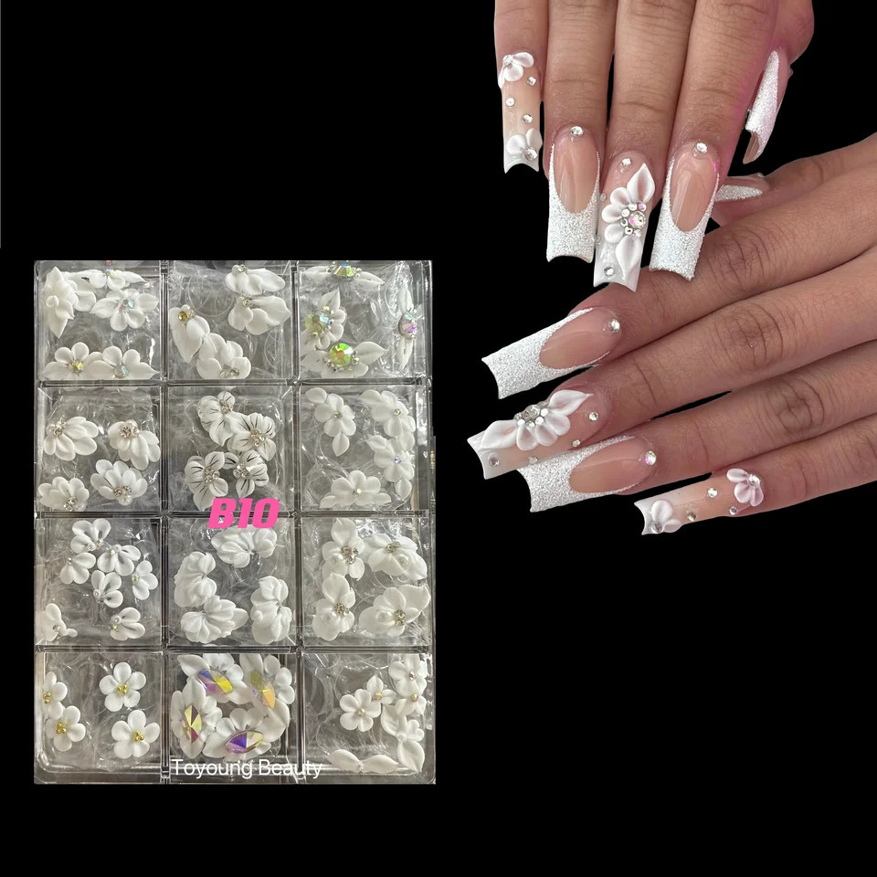 50 pieces per box of 3D acrylic nail art jewelry Christmas painting handmade Kavay nail art charm stickers Christmas stickers 241024