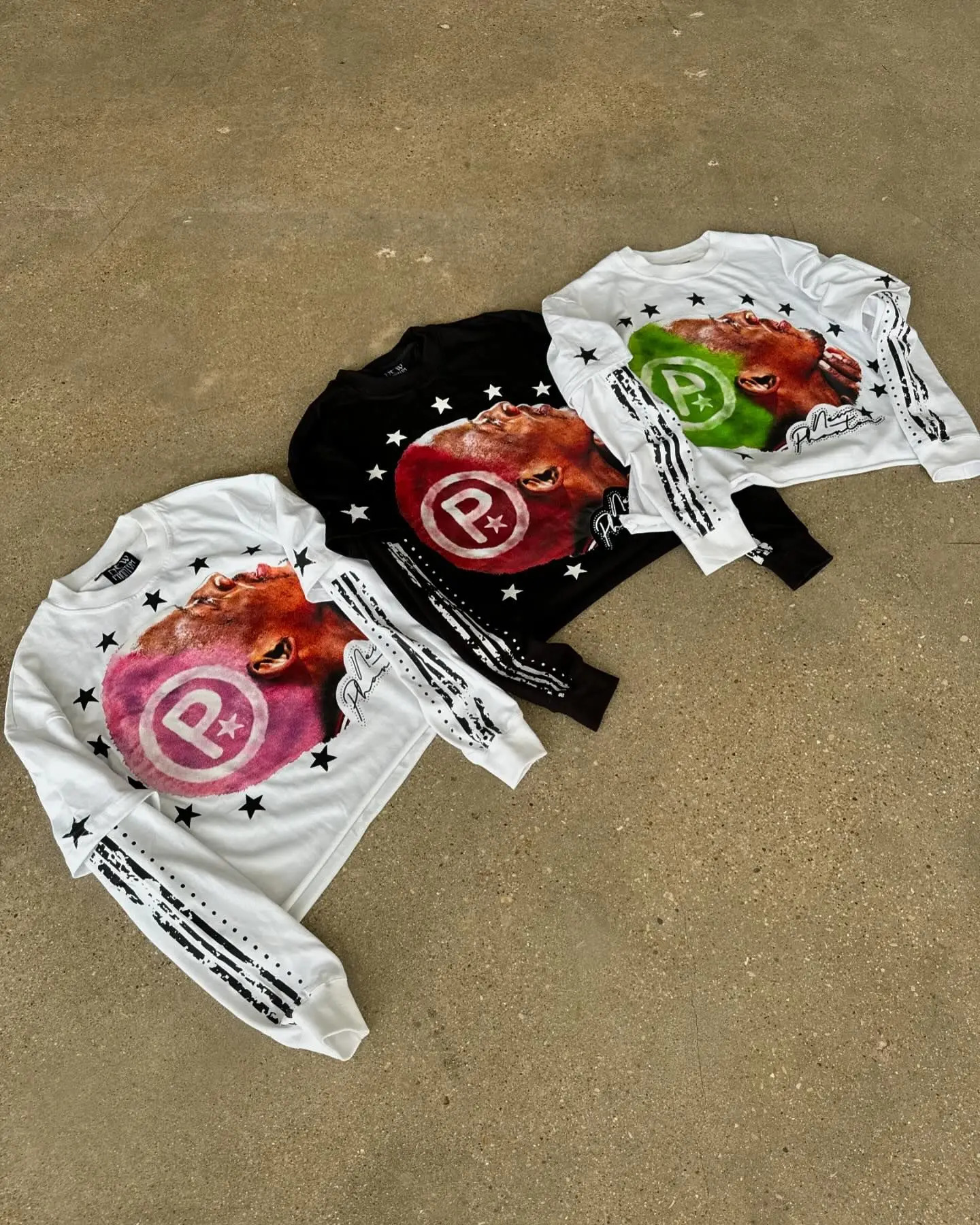 Autumn and Winter Gothic Bonce Printed Loose T-shirt Large Hip Hop Aesthetic Double Layer Long Sleeve Cotton Mens Street Clothing 241024