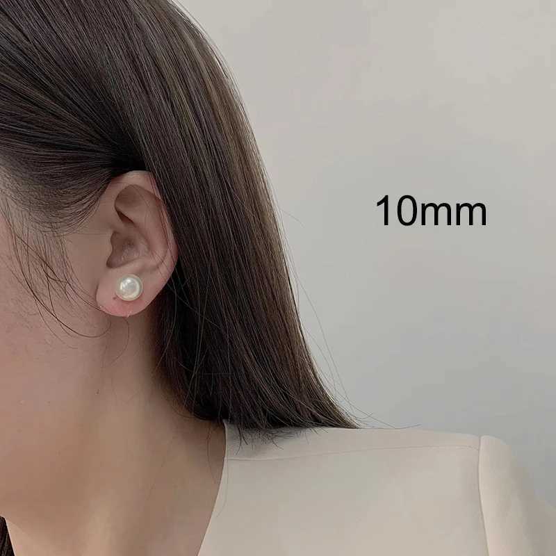 UNNAIER 1/pair 6/8/10/12mm ABS resin pearl earrings hypoallergenic resin earrings earless 2023 womens earrings W241023