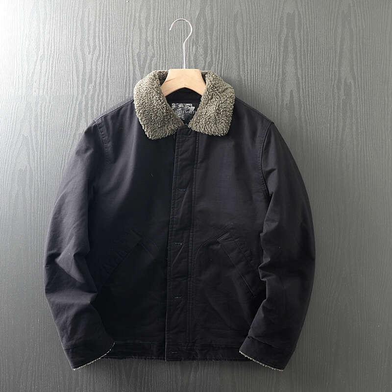 Men Thick Imitation Lamb Down Jacket Plush Coat Warm Lapel Work Deck Outdoor Trekking Camping Blazer Travel Cotton Outer Spirng