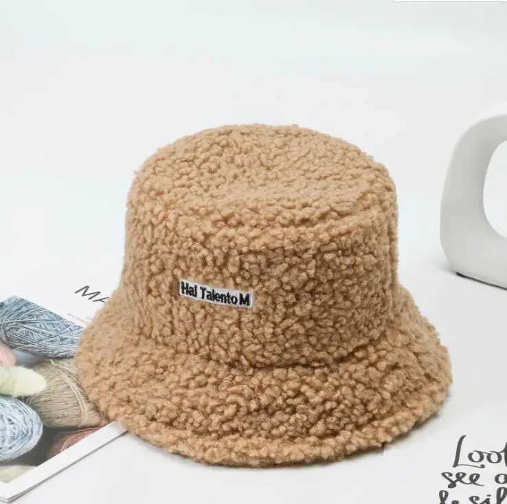 Wens New Versatile Net Red Lamb Hair Fisherman Hat Autumn/Winter Korean Fashion Hat X241023