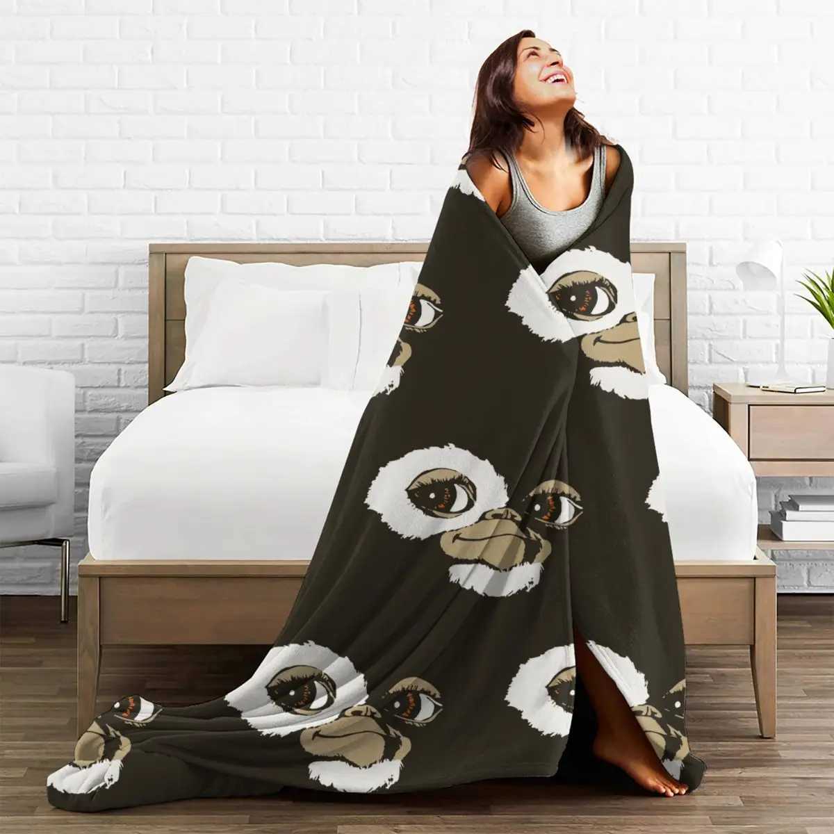 Blanket Gremlins Gizmo Blankets Flannel Monster Gremlin 80s Horror Christmas Movie Super Soft Throw Blanket for Outdoor Travel Bed Rug Z241024