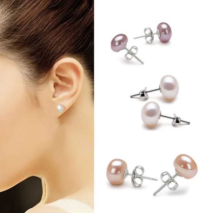 Natural freshwater pearl earrings womens earrings jewelry wholesale W241023