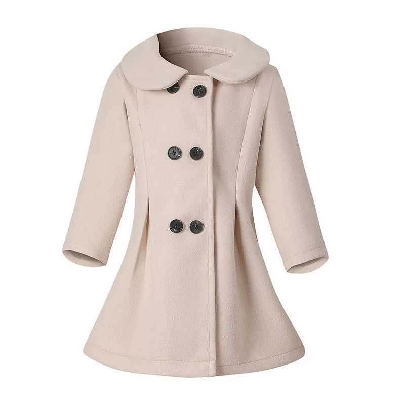 Womens wool coat solid collar thick womens long jacket warm double-layer pregnant coat for autumn and winter W241023