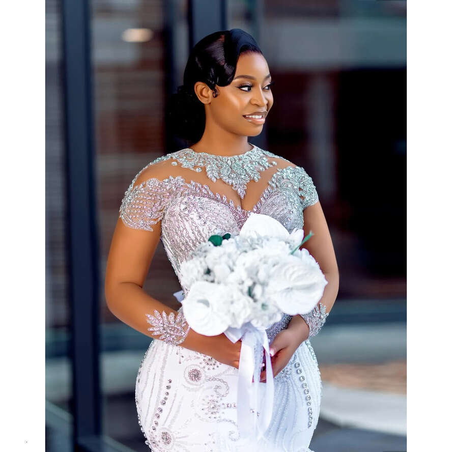 2024 Plus Size White Mermaid Wedding Dresses Lace Organza Tiers Bridal Gowns