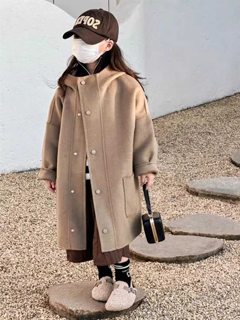 New womens wool coat jacket windproof jacket Beau warm thick winter cotton Par Plus size childrens clothing W241023