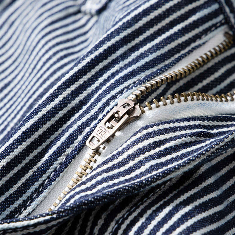 OKONKWO Original Denim Railway Workers Pants AMEKI Multi Pocket Striped Work Overalls Outdoor Trekking Hiking Camping Trousers