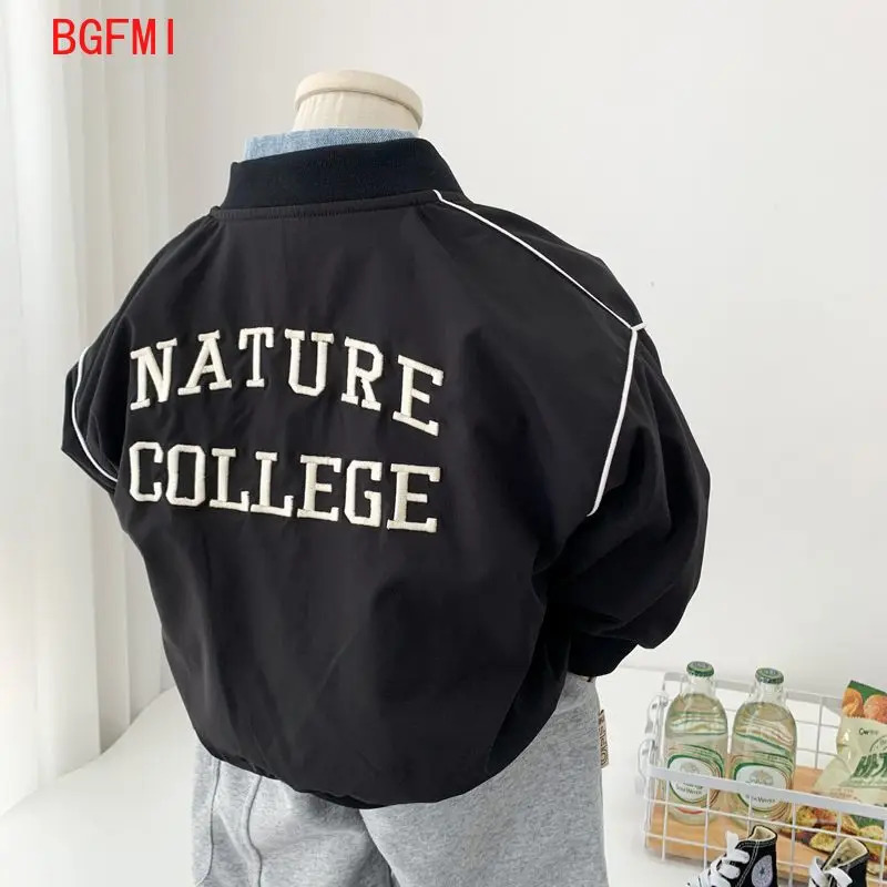 Boys Double sided Baseball Jacket for Spring and Autumn Wear Childrens Casual Handsome Double sided Jacket 241024