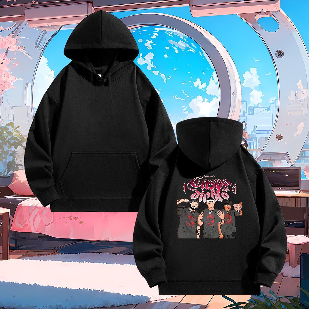 Casual New Men Hoodie DIY Anime Free Shipping Hoodie Pullover Tops Hoody Y2K Warm Fleece Hooded Collar