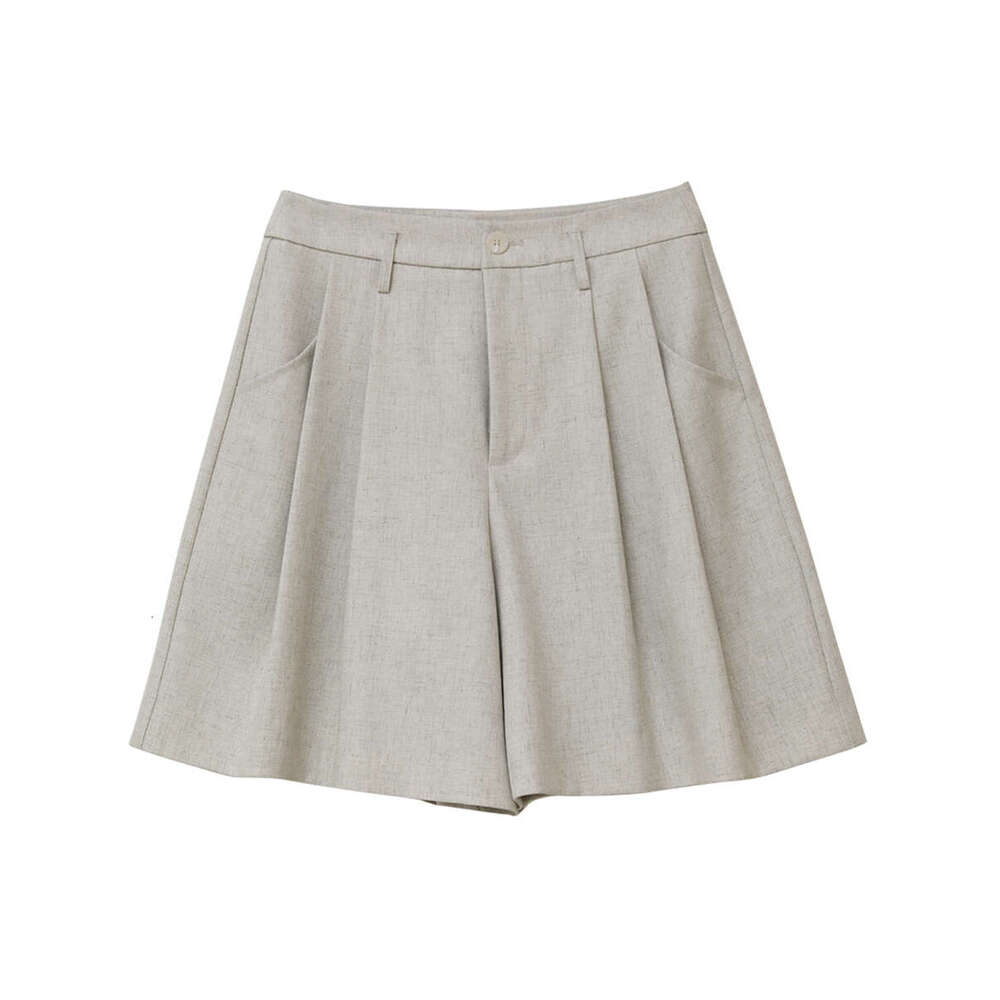 CHIC VEN Women Loose New Minimalist En Casual Shorts A-E Pleated Suit Pants Short Trousers Summer 2024