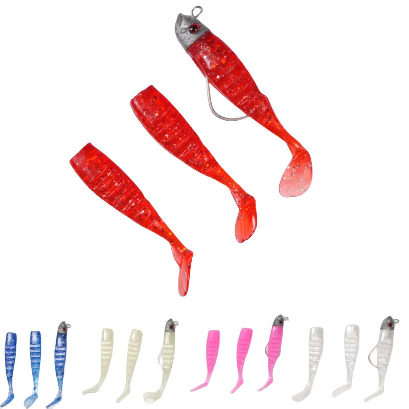 Soft Bait Fishing Lures 8cm 85g 2 Replacement Jig Fish Tackle T Tail Sea Bass Lure 241024