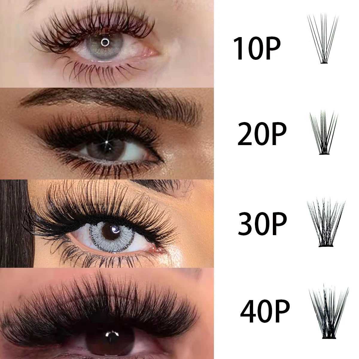 JMER Hoting 100 Clusters Thick Eyelash Personal Eyelash Extension Lash Bundle Professional Russian Curling False EyelashW241024