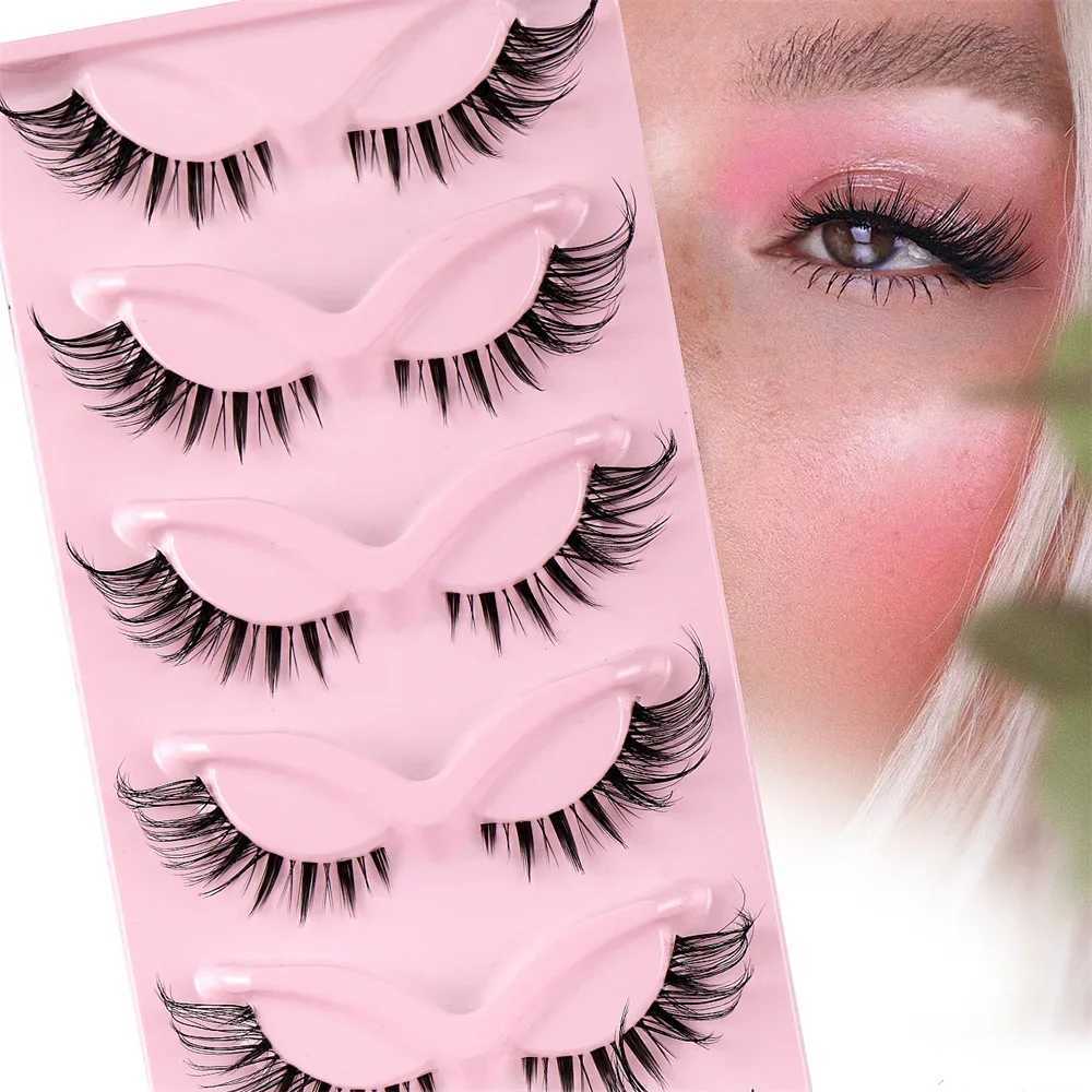 5 pairs of 3D wingtip eyelash extension transparent dry cat eye eyelashes Fox false eyelashes cartoon eyelashesW241024