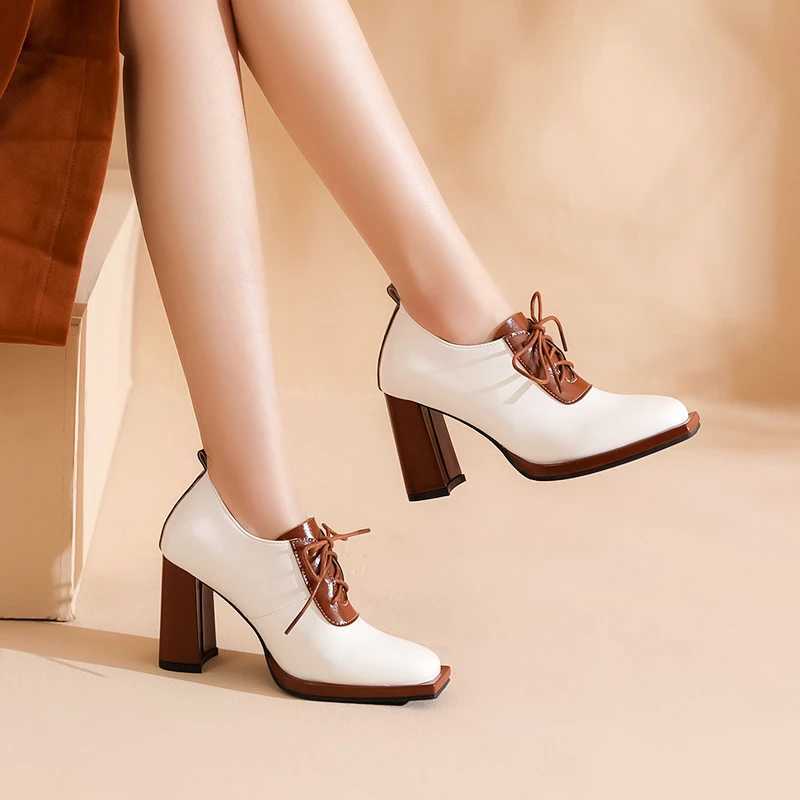 High Quality Soft leather thick high heels womens English square lace shoelaces temperature shoelaces Fi pump shoelaces T241024