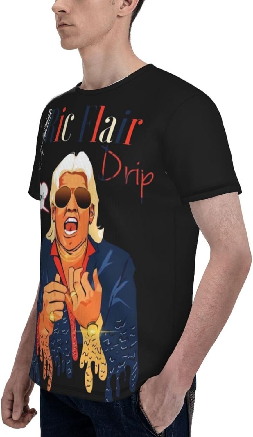 Mens T shirt Wooo-RIC Flair Shirt Mens Short Sleeve T Shirts 3D Printing Fashion Tee Shirt Large Black tee Casual tops summer clothes Hip hop trend co