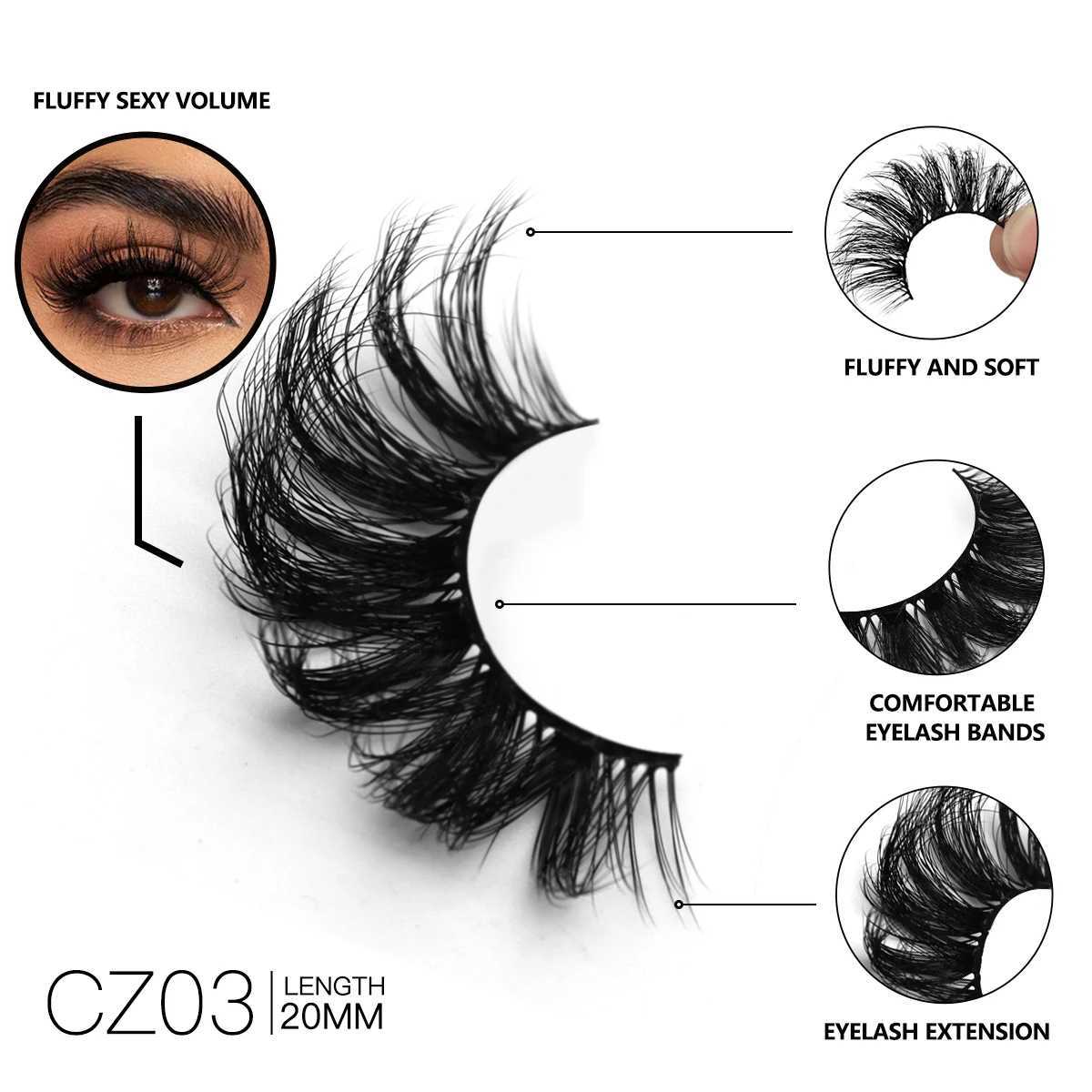 Groinneya eyelash mink fluffy 5/7 pairs of eyelashes long-lasting Wispy natural eyelashes dramatic volume eyelash extension thickness longW241024