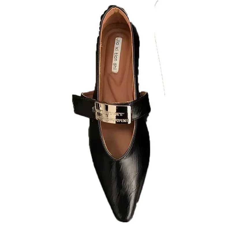 High Quality Mary Janes shoes womens luxury high heels Fi new Pointed Toe wedge leather shoes elegant party pump Zapatos MUJI T241024