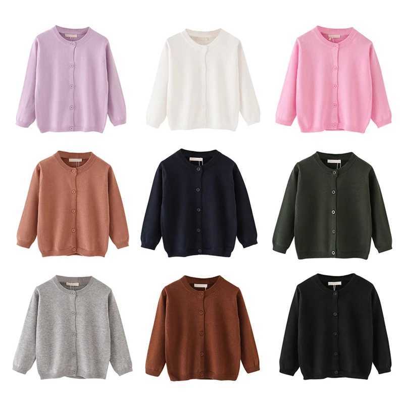 Preschool sweaters autumn and winter baby girls boys cotton knitted sweaters baby childrens cardigans wool sweaters solid colors W241025