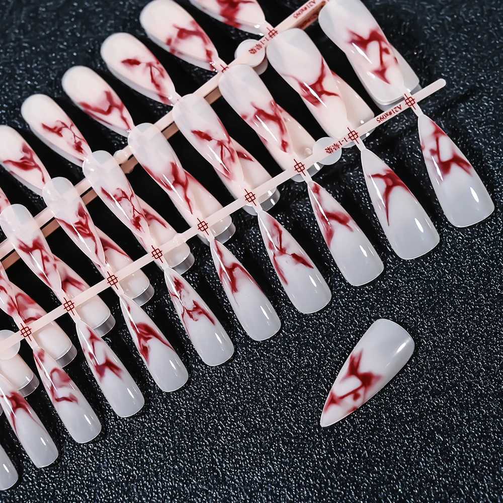 French Gel Nail Tips - 120Pcs French Tip Press On Nails Medium Coffin Ballet Almond Pre-applied Full Fake Nail Tips For ManicureXJ241025