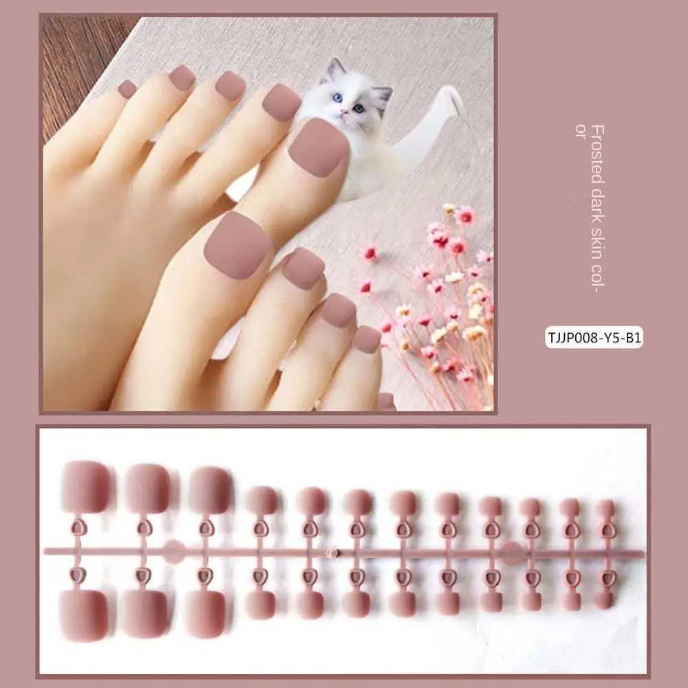 on Toenails Feet Artificial Nails Full Cover False Nails Solid Color Nails Patch Matte False Toenails Frosted Fake Toe NailsXJ241025