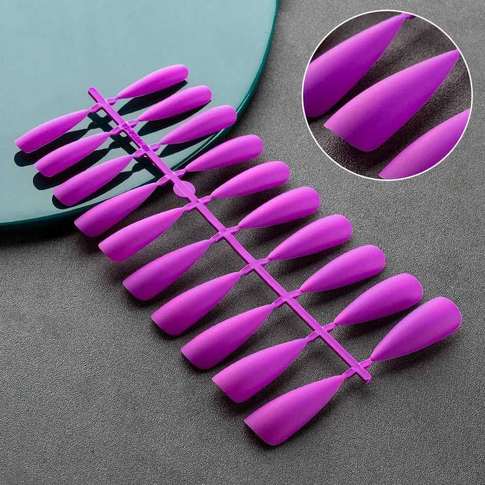 Black Matte False Nail Tips Press on Nails Design Full Cover Nail Art Frosted Tips for Fake Nails for Extension AccessoriesXJ241025