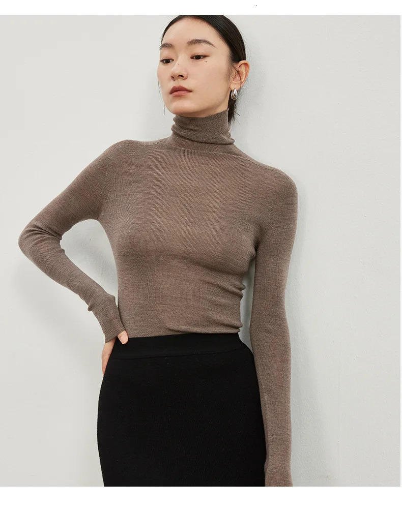 autumn and winter cashmere sweater womens loose knitted base wool high neck warm pullover 241021
