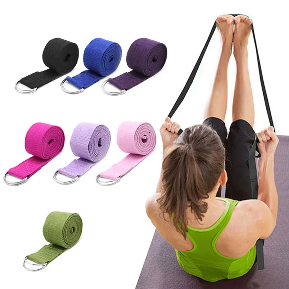 180cm Sport Yoga Strap Durable Cotton Exercise Straps Adjustable Dring Buckle Gives Flexibility For Stretching Pilates 241024
