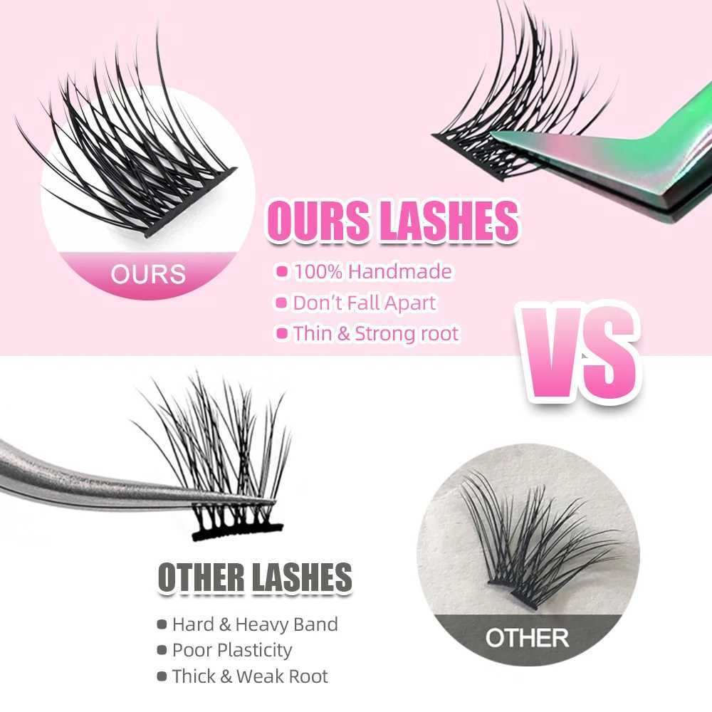 12 line ultra fluffy YUANZHIJIE DIY eyelash cluster personal eyelash bundle advanced material multi-point natural eyelashesW241024