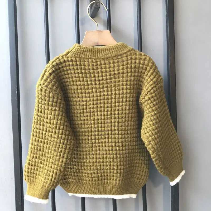 2023 New Childrens Soft Skin Friendly Boys Casual Simple Girls Fashion Full Match Spring/Summer Coat Knitted Sweater Trend W241025