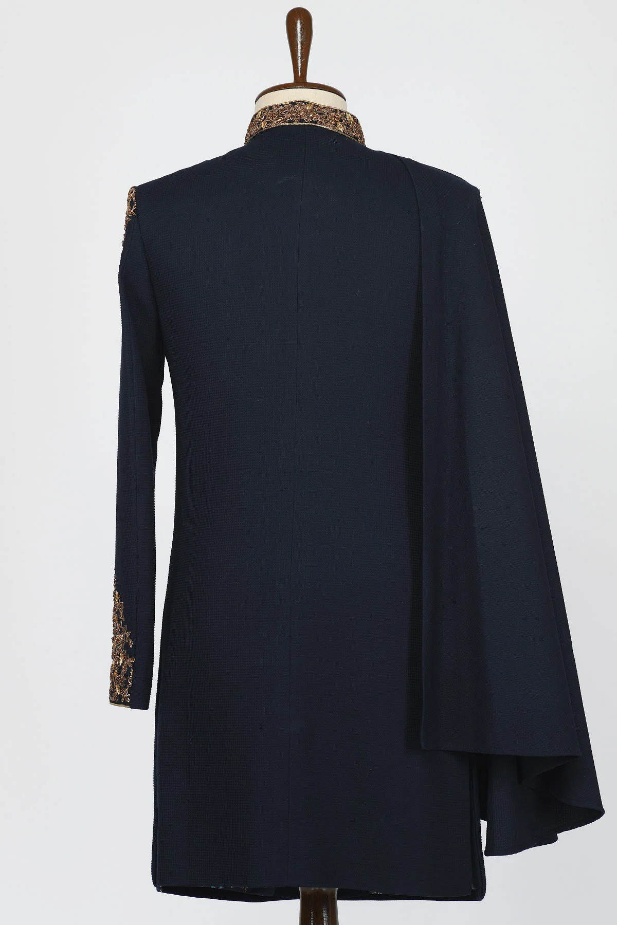 Retro Men's Overcoat Stand Lapel Tailored Appliques Tassel Jacket 2 Piece Set Blazer Autumn Winter Plus Size Windbreaker Custom Made Coat+Pants