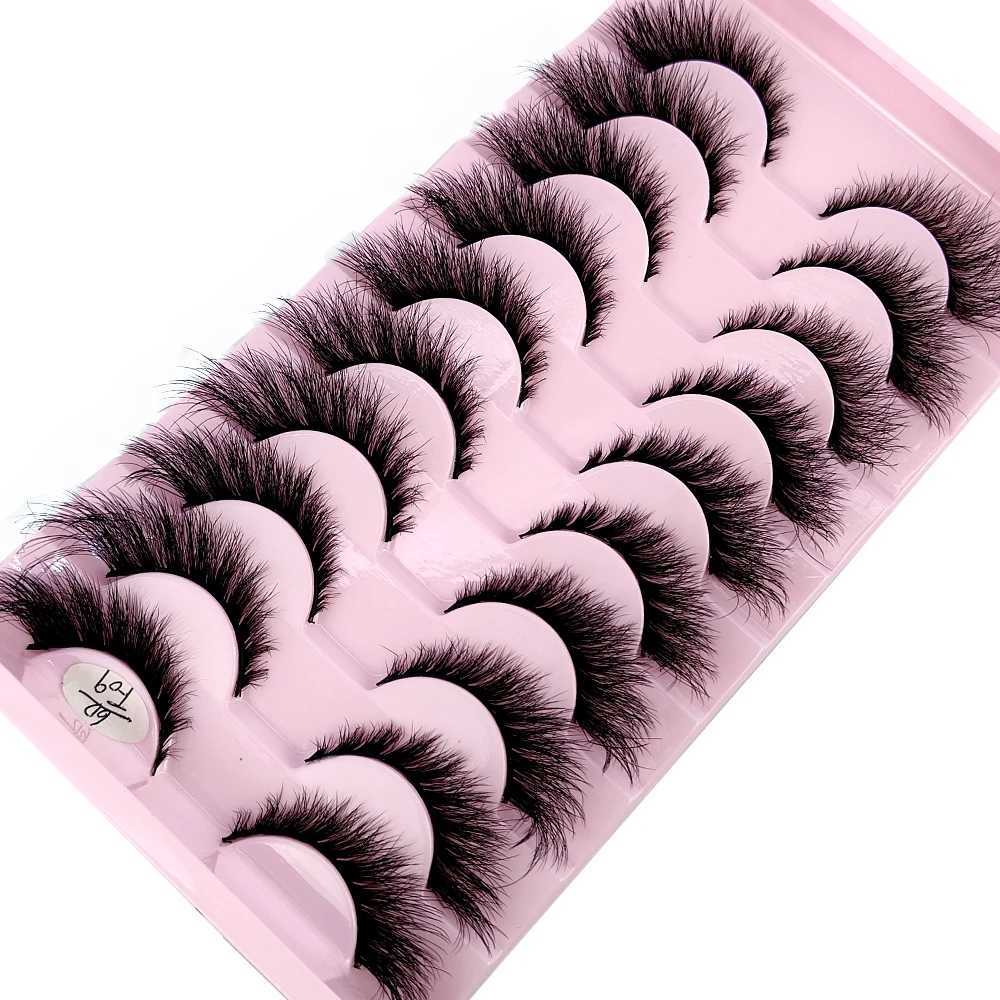 HBZGTLAD Cat Eyelash 3D Natural False Eyelash Fluffy Soft Cross 10 pairs Manga Eyelash Wispy Natural Eyelash Extension MakeupW241024