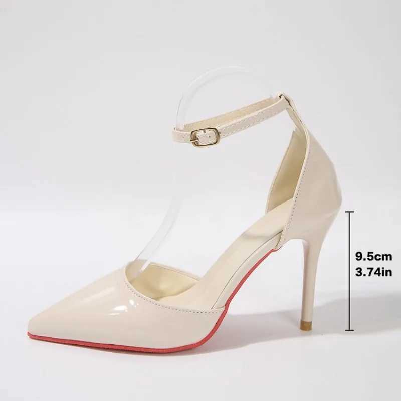 High Quality Womens Ankle Strap Stiletto Dress Sandals New Buckle Strap PU Thin Boots Fi Office Womens Shoes T241024